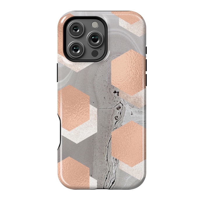 iPhone 16 Pro Max StrongFit rose gold marble by haroulita