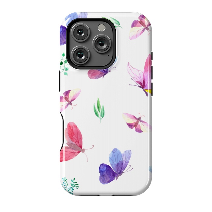 iPhone 16 Pro StrongFit watercolor butterflies c by haroulita