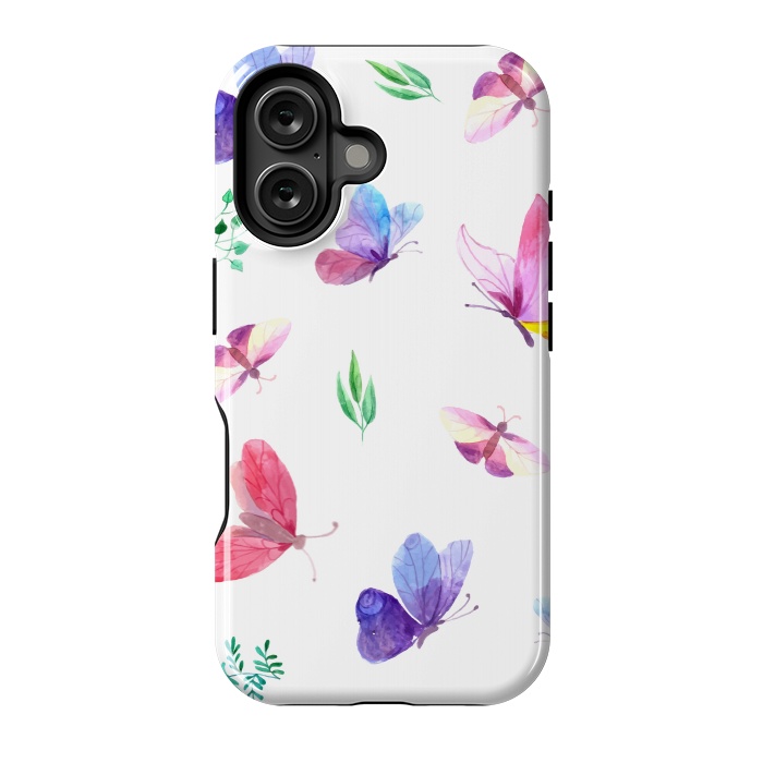 iPhone 16 StrongFit watercolor butterflies c by haroulita