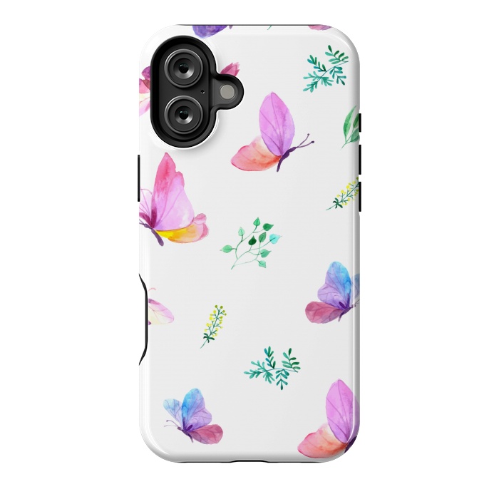 iPhone 16 Plus StrongFit watercolor butterflies c by haroulita