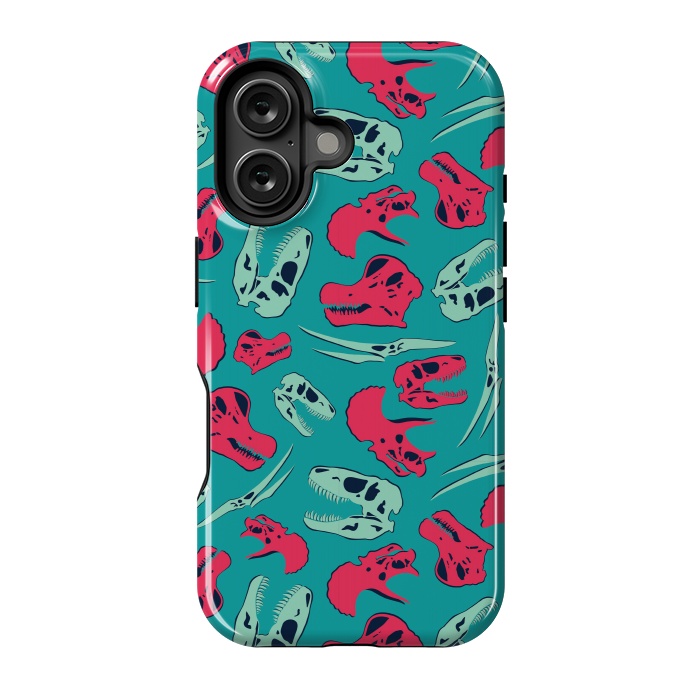 iPhone 16 StrongFit Skull Roll - Teal by Melissa Lee