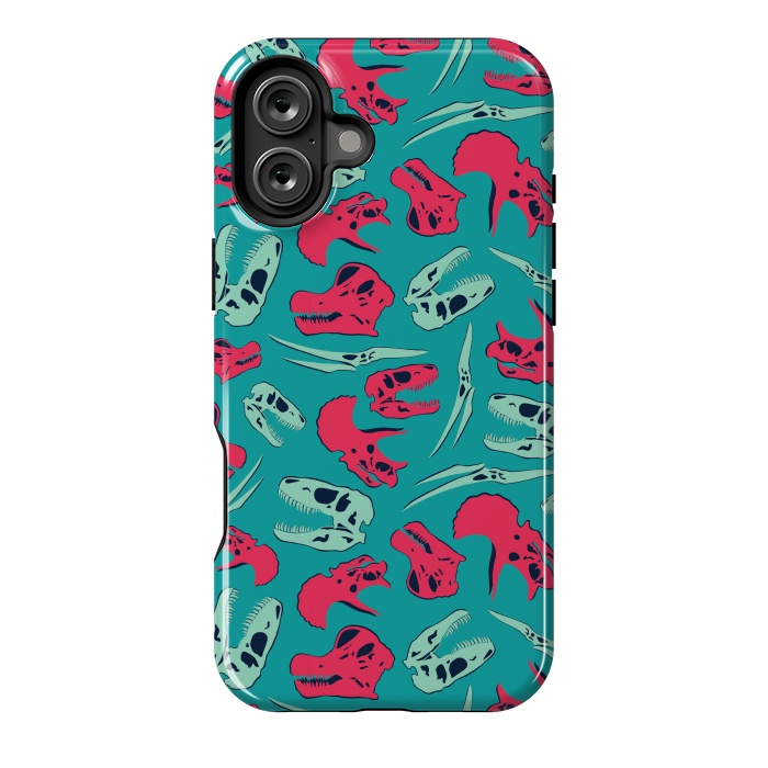 iPhone 16 Plus StrongFit Skull Roll - Teal by Melissa Lee