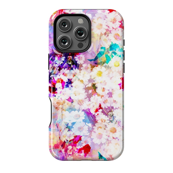 iPhone 16 Pro Max StrongFit Colorful watercolor daisy petals by Oana 