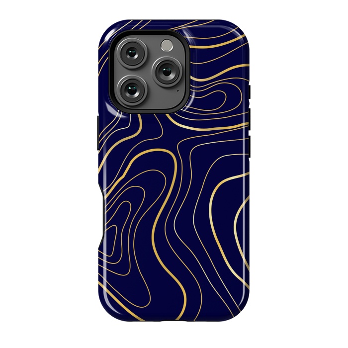 iPhone 16 Pro StrongFit golden abstract lines by MALLIKA