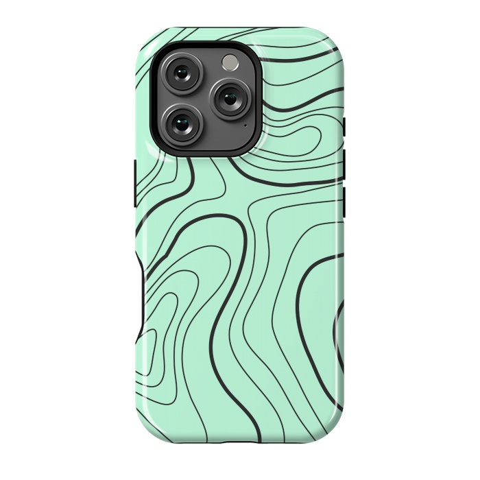 iPhone 16 Pro StrongFit green abstract lines 2 by MALLIKA