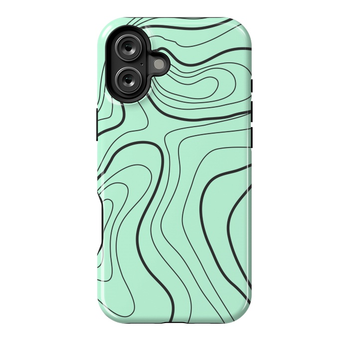 iPhone 16 Plus StrongFit green abstract lines 2 by MALLIKA