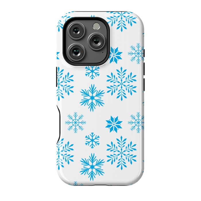 iPhone 16 Pro StrongFit blue snowflakes pattern by MALLIKA