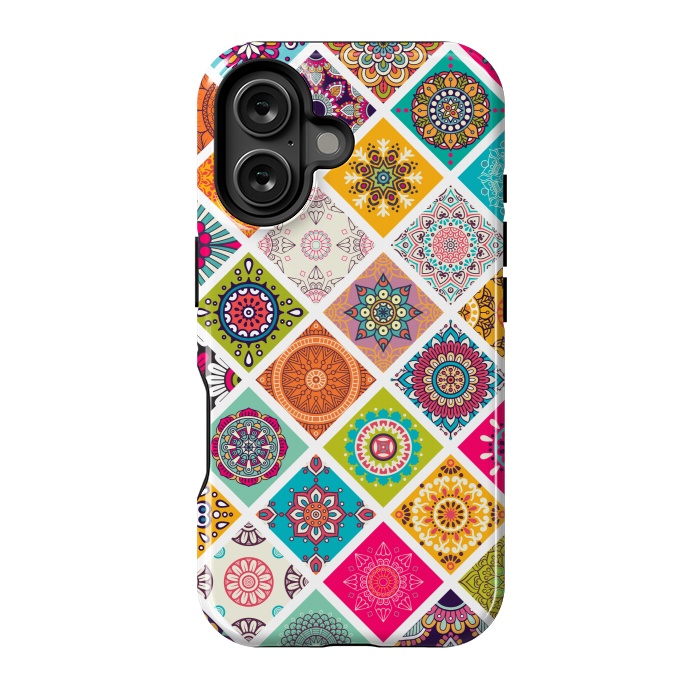 iPhone 16 StrongFit different shapes mandala by MALLIKA