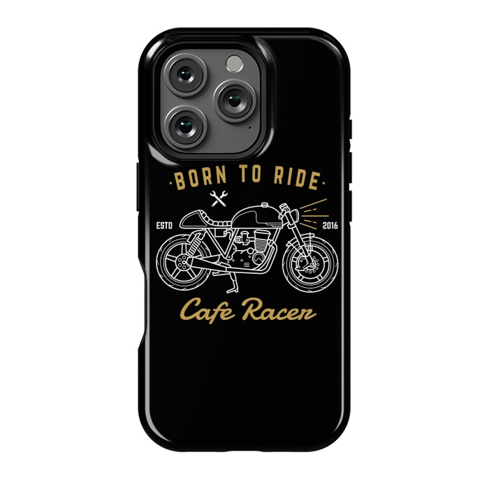 iPhone 16 Pro StrongFit Born to Ride Cafe Racer by Afif Quilimo