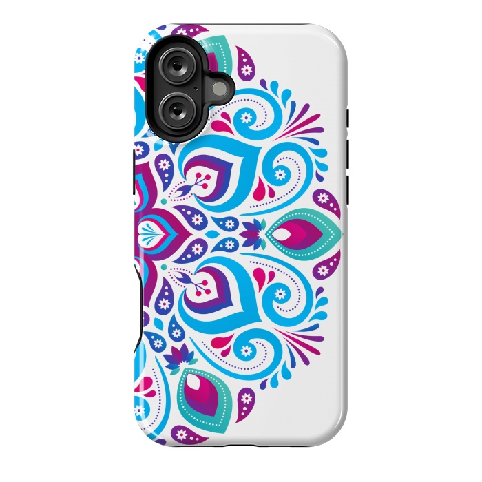 iPhone 16 Plus StrongFit blue mandala pattern by MALLIKA