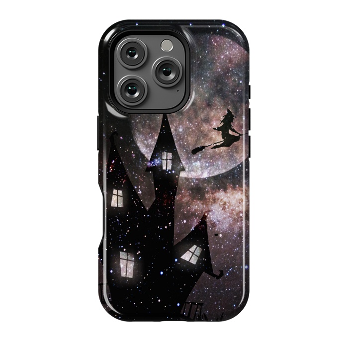 iPhone 16 Pro StrongFit Flying witch and dark house at night by Oana 