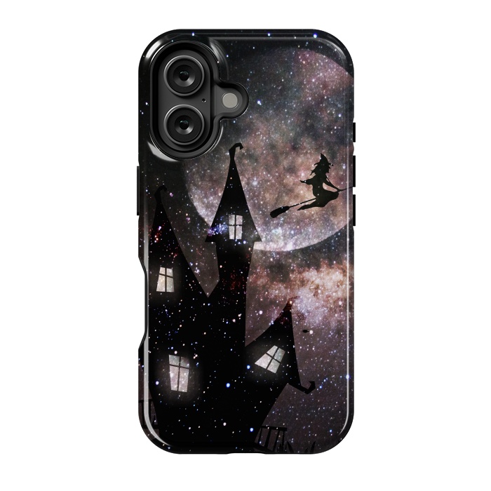 iPhone 16 StrongFit Flying witch and dark house at night by Oana 