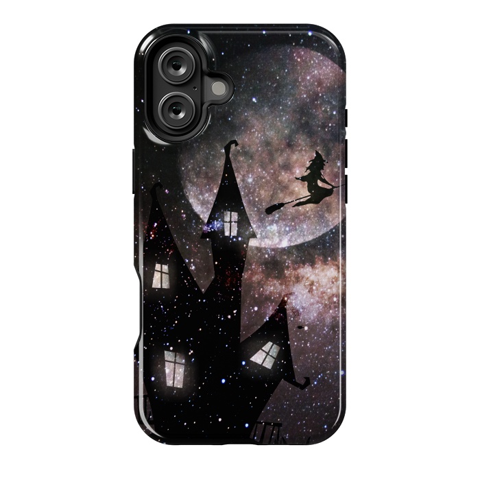 iPhone 16 Plus StrongFit Flying witch and dark house at night by Oana 