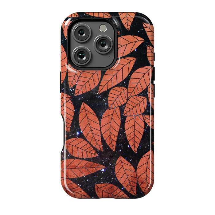 iPhone 16 Pro StrongFit Rust autumn leaves pattern by Oana 