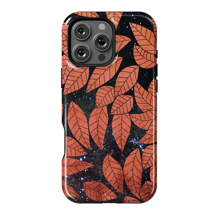 iPhone 16 Pro Max StrongFit Rust autumn leaves pattern by Oana 