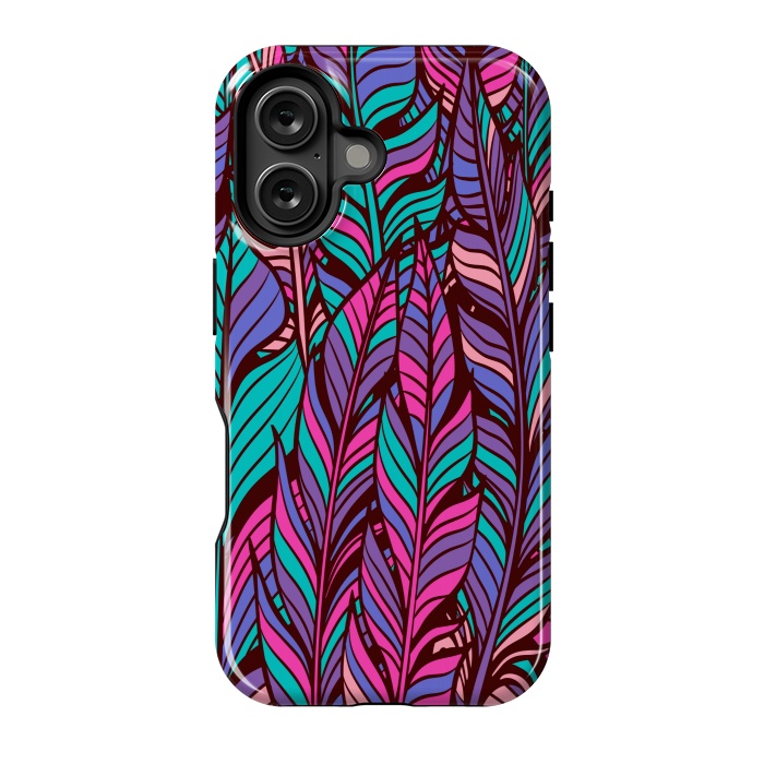 iPhone 16 StrongFit boho chic feather pattern 2  by MALLIKA