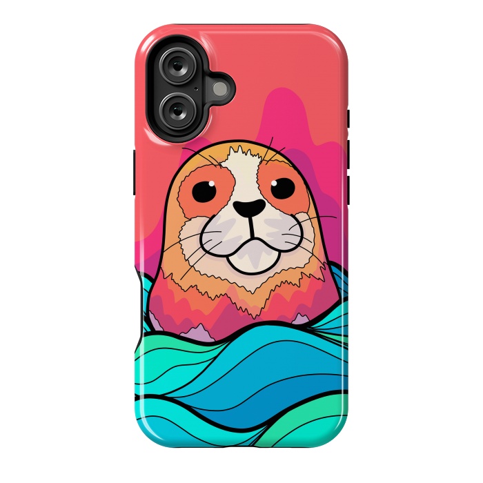 iPhone 16 Plus StrongFit The happy seal by Steve Wade (Swade)