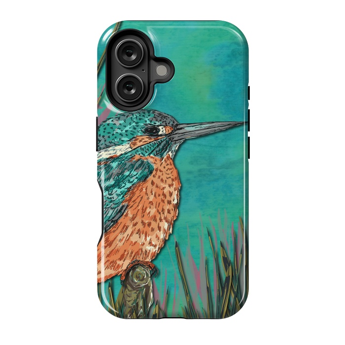 iPhone 16 StrongFit Kingfisher by Lotti Brown