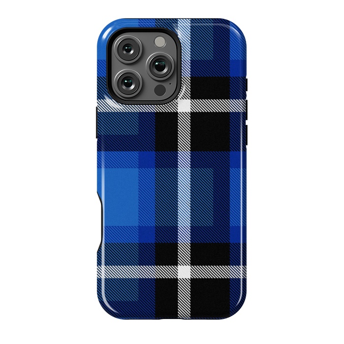 iPhone 16 Pro Max StrongFit Blue Scottish Plaid by TMSarts