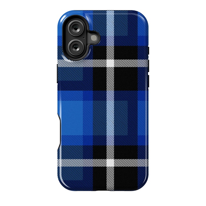 iPhone 16 Plus StrongFit Blue Scottish Plaid by TMSarts