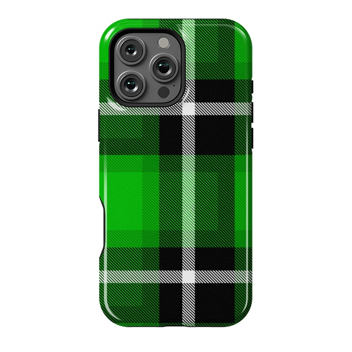 iPhone 16 Pro Max StrongFit Green Scottish Plaid by TMSarts