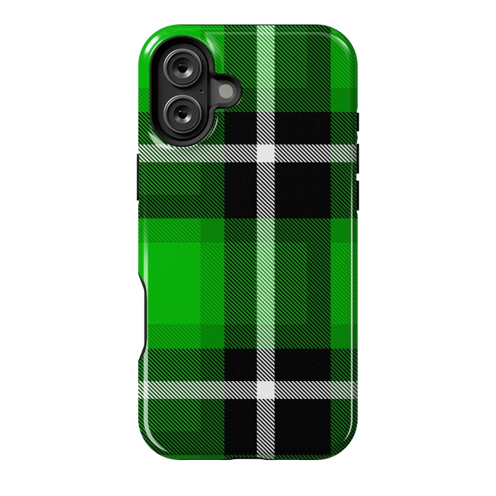 iPhone 16 Plus StrongFit Green Scottish Plaid by TMSarts