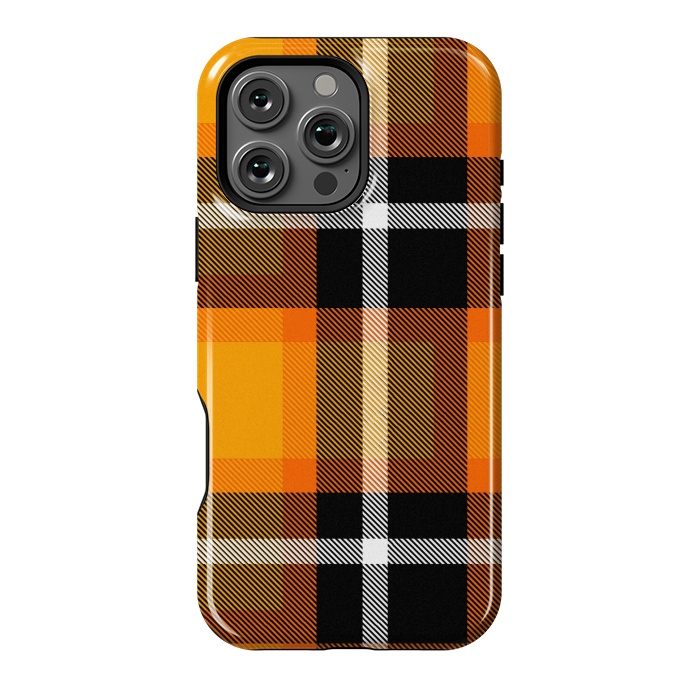 iPhone 16 Pro Max StrongFit Orange Scottish Plaid by TMSarts