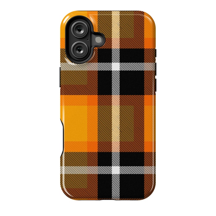 iPhone 16 Plus StrongFit Orange Scottish Plaid by TMSarts