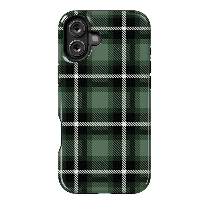 iPhone 16 Plus StrongFit Olive Scottish Plaid by TMSarts