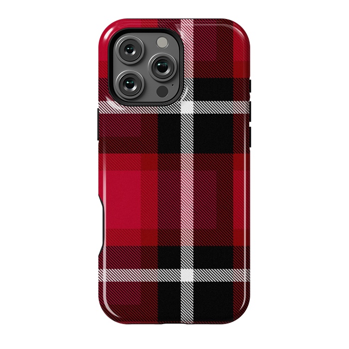 iPhone 16 Pro Max StrongFit Red Scottish Plaid by TMSarts