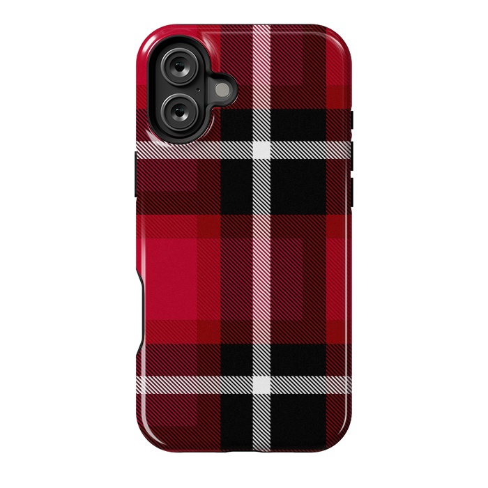 iPhone 16 Plus StrongFit Red Scottish Plaid by TMSarts