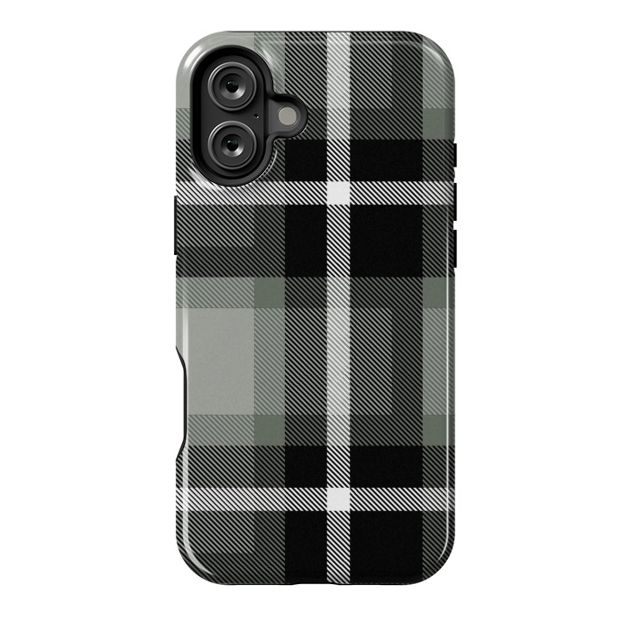 iPhone 16 Plus StrongFit Warm Gray Scottish Plaid by TMSarts