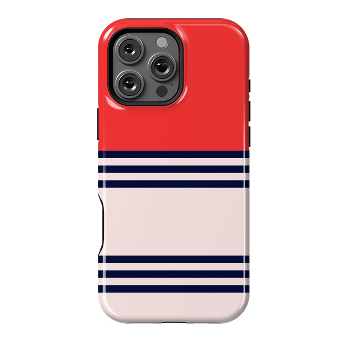 iPhone 16 Pro Max StrongFit Red Retro Stripes by TMSarts