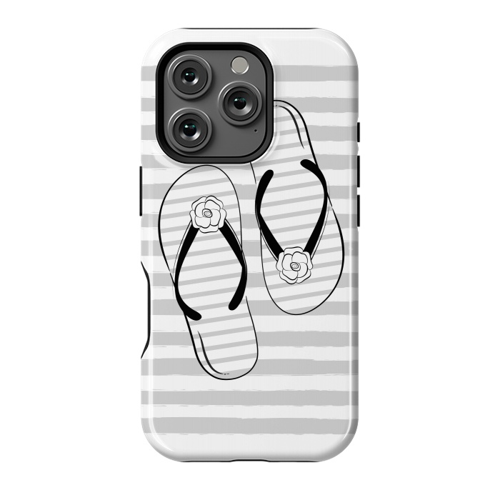 iPhone 16 Pro StrongFit Stylish striped flip flops by Martina