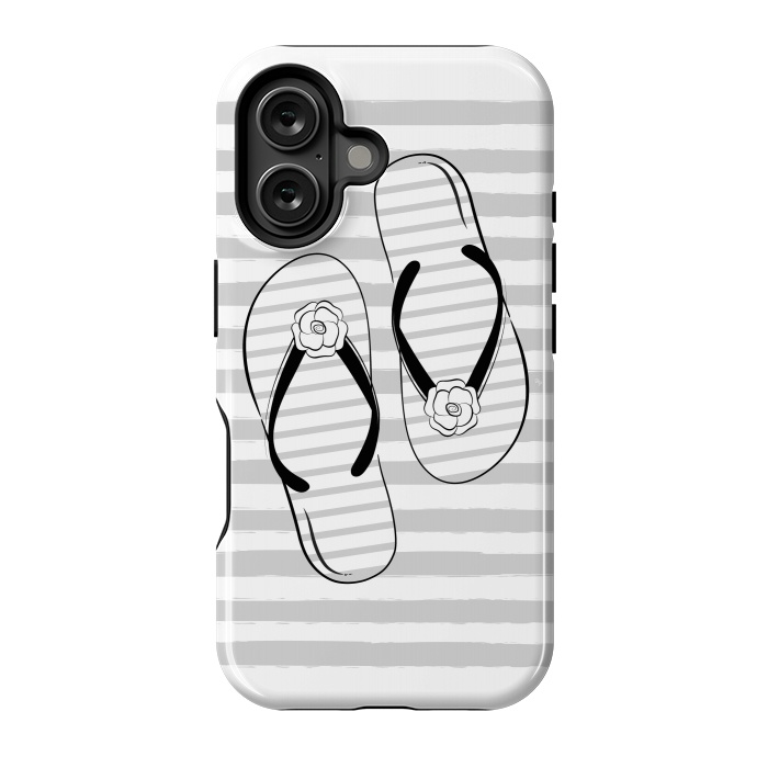 iPhone 16 StrongFit Stylish striped flip flops by Martina