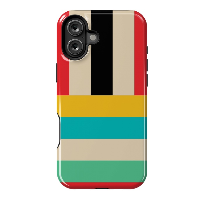 iPhone 16 Plus StrongFit Multicolor Stripes by TMSarts