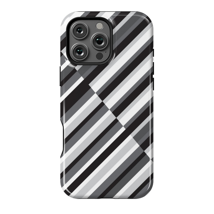 iPhone 16 Pro Max StrongFit Black Crossing Striped by TMSarts