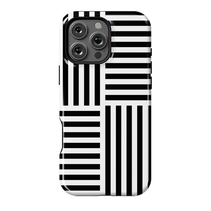 iPhone 16 Pro Max StrongFit Geo Black Stripes by TMSarts