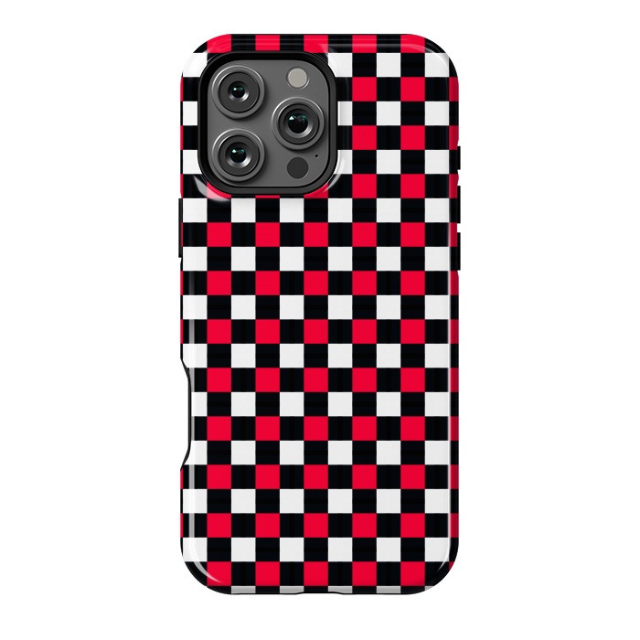 iPhone 16 Pro Max StrongFit Red and Black Checkered by TMSarts