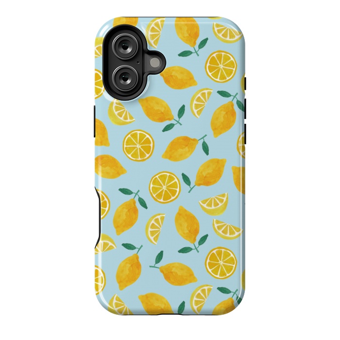 iPhone 16 Plus StrongFit Watercolour Lemons by Tishya Oedit