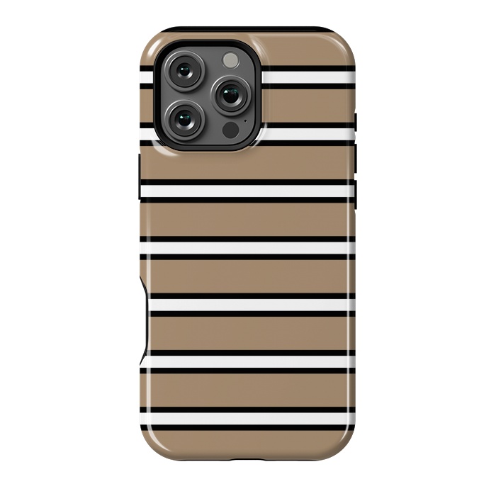 iPhone 16 Pro Max StrongFit Khaki Contrast Stripes by TMSarts