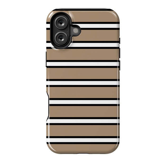 iPhone 16 Plus StrongFit Khaki Contrast Stripes by TMSarts