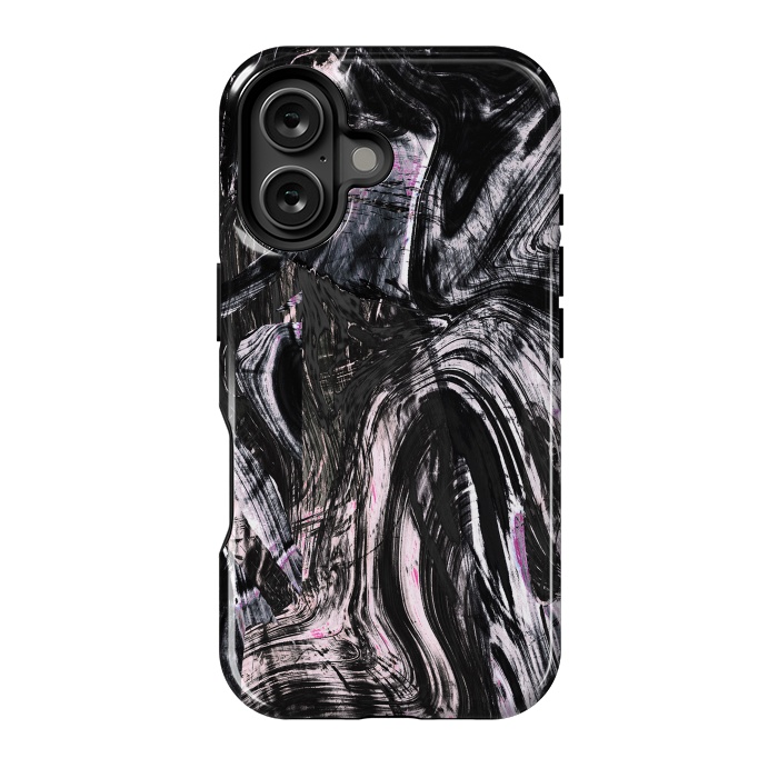 iPhone 16 StrongFit Tribal brushstrokes marble by Oana 