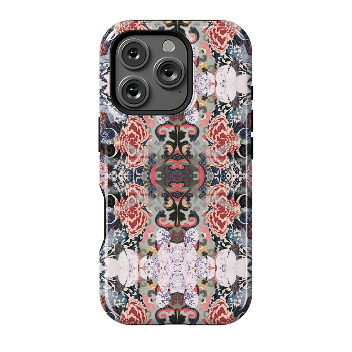 iPhone 16 Pro StrongFit Japanese inspired floral mandala pattern by Oana 