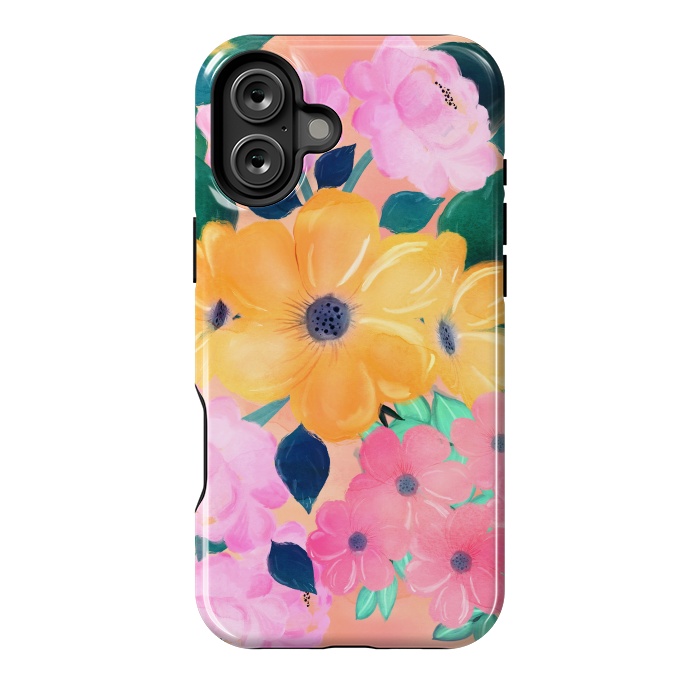 iPhone 16 Plus StrongFit Cute Colorful Romantic Watercolor Flowers  by InovArts