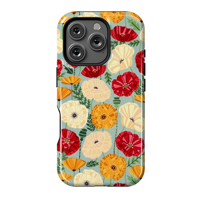 iPhone 16 Pro StrongFit Textured Poppies  by Tigatiga