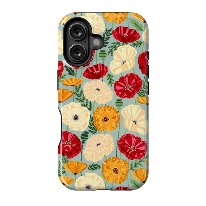 iPhone 16 StrongFit Textured Poppies  by Tigatiga