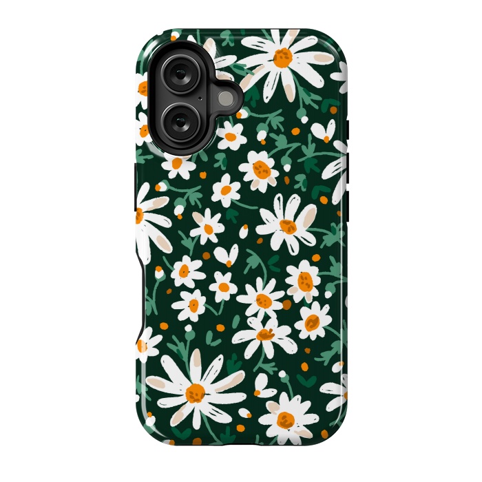 iPhone 16 StrongFit WHITE FLORAL PRINT 2  by MALLIKA