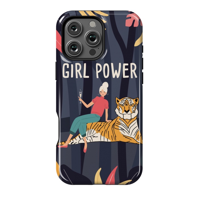 iPhone 16 Pro Max StrongFit Girl Power - Woman and Tiger by Jelena Obradovic