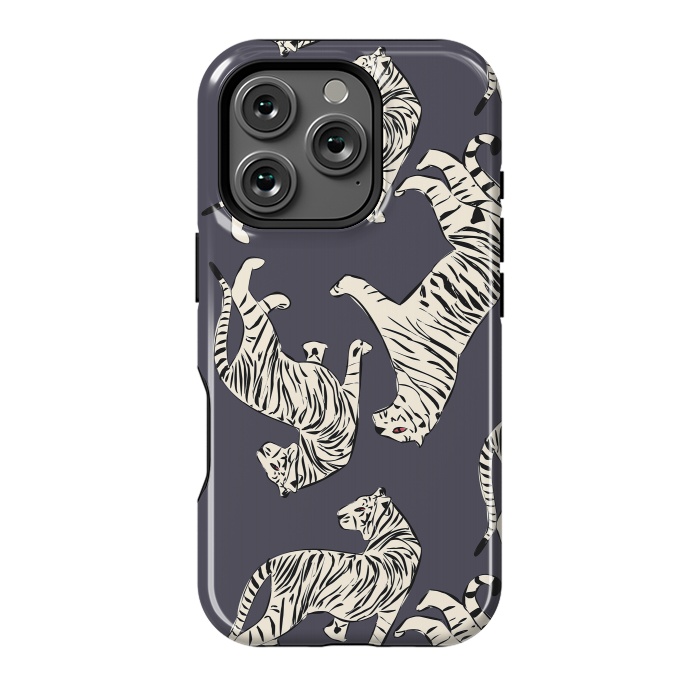 iPhone 16 Pro StrongFit Tiger Pattern, dark 002 by Jelena Obradovic